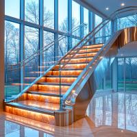 Stylish PVD Stainless Steel Handrails with 6mm Side Steel Thickness for Glass Applications