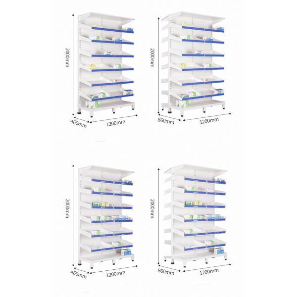 Steel Pharmacy Medicine Display Racks Single Sided Pull Out