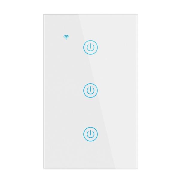 10A Smart Wifi Switch Single Pole 3 Gang Smart Switch No Neutral Convenient Timer