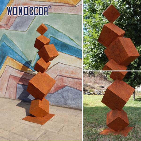 Большой наружный сад геометрический куб, скульптура из прочной стали