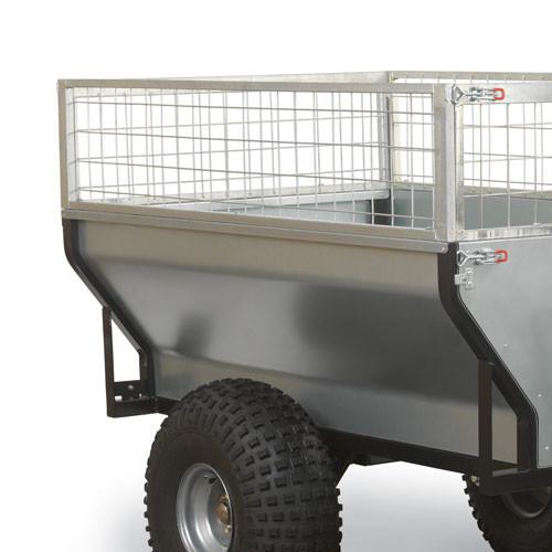 Off Road Atv Dump Trailer Hauler Utility 2 Wheels Single Axle With Cage