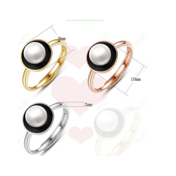 Women's fashion wild s925 silver bowl Pearl Ring
