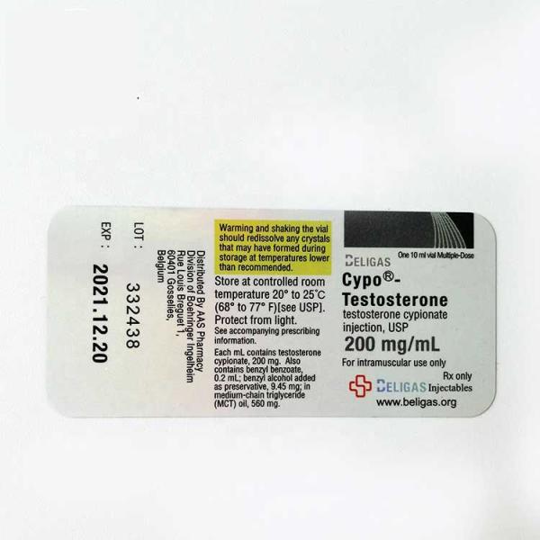 Cyp 250mg Adhesive Scratch Sticker Holographhic Custom Printed Label 10ml Vial Labels