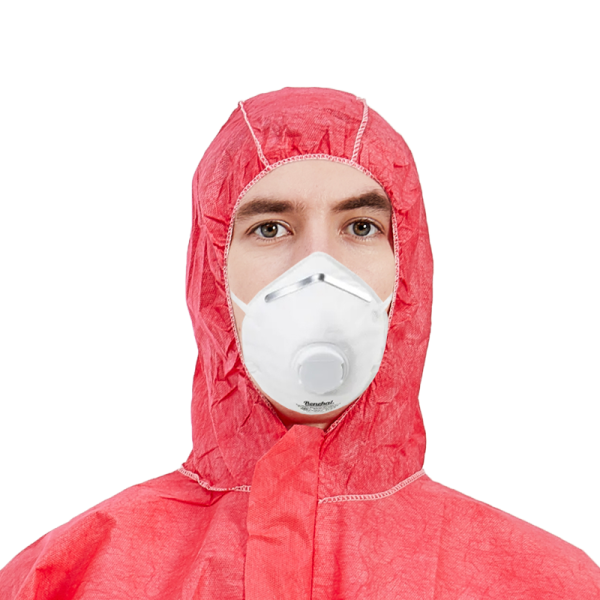 Hubei Haixin Disposable Medical Mask with Valve Respirator Breathable FFP2 Duck Bill V Shape White with Tie-on Earloop Wholesale