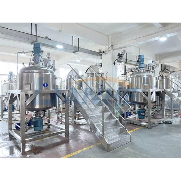 1000L Cosmetic Mixer Cream Shampoo Vacuum Emulsifier High Shear Body Lotion Mixing Tank