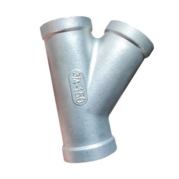 Precision Casting Stainless Steel 304 316 Y-Shaped Threaded 45 Degree Tee