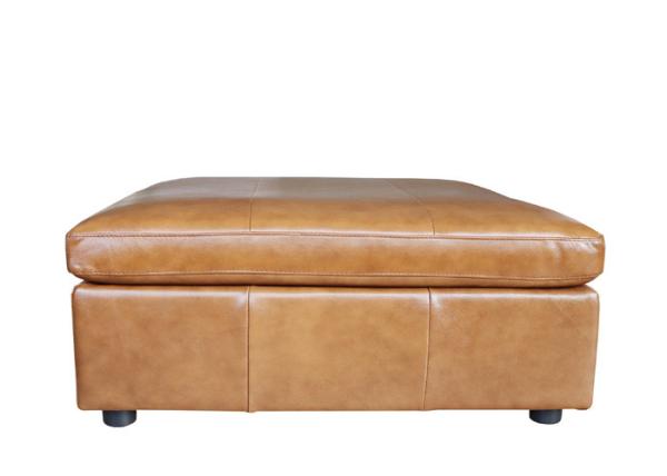Premium Fiber Genuine Leather Foot Stool Storage Ottoman Foot Stool Top Grain