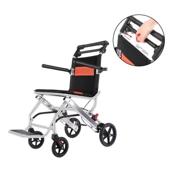 Aircraft Model Foldable Lightweight Manual Wheelchair Aluminum Steel Wheelchair Ultralight Wheelchair