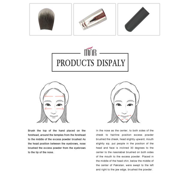 Synthetic Bronzer Makeup Brush Sliver Ferrule Grey And Black Hair