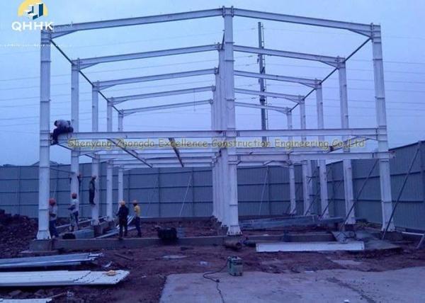Solid H Shape Steel Beam Metal Buildings , Industrial Heavy Duty Steel Building