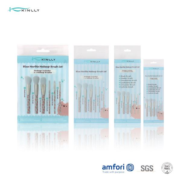 caja de aluminio del PVC de Cat Makeup Brush Set With de la virola 6pcs