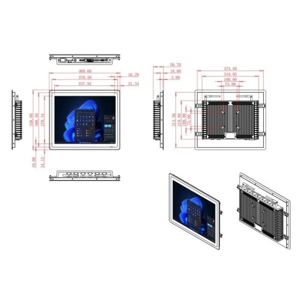 17-Inch Integrated Windows Monitor for Industrial Automation and Logistics Operations