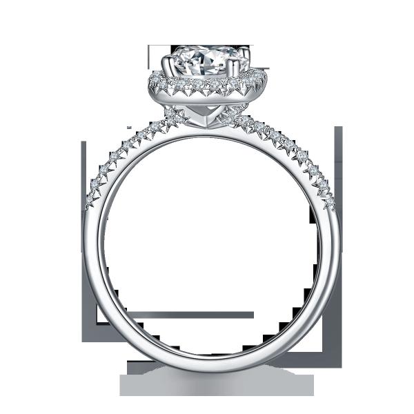 Square Cut Bridal Women Moissanite  Square Diamond  Gold with Silver Romantic Wedding Ring