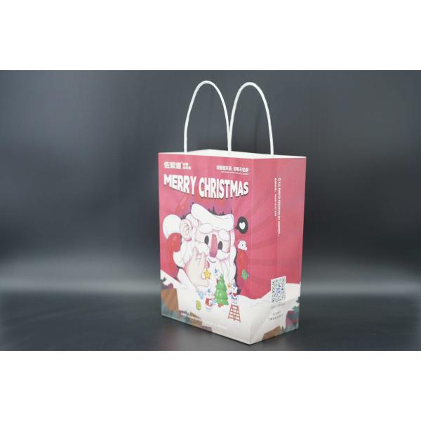 OEM / ODM Eco Friendly Paper Kraft Bags Printing For Christmas Party