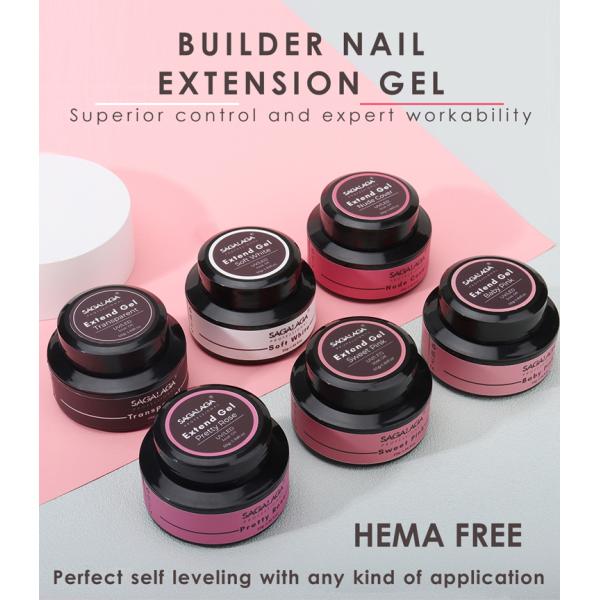 Etiquetas privadas Gel de uñas de color blanco suave UV Gel de constructor de uñas de jelly Gel de extensión de uñas Gel duro para uñas en tarro