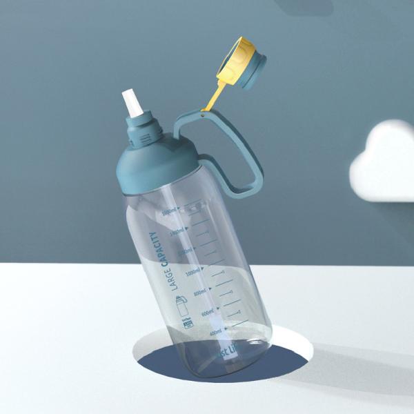 Outdoor Big Workout Plastic Sport Bottles 1.8L With Handle