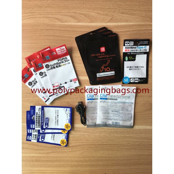Universal Plastic Zipper Bag For Cable Retail / Car Charging Line