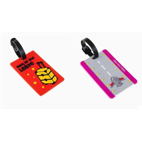 Promotional Custom Logo Travel 3D Soft PVC Luggage Tag, Personalized Rubber Airline Bag