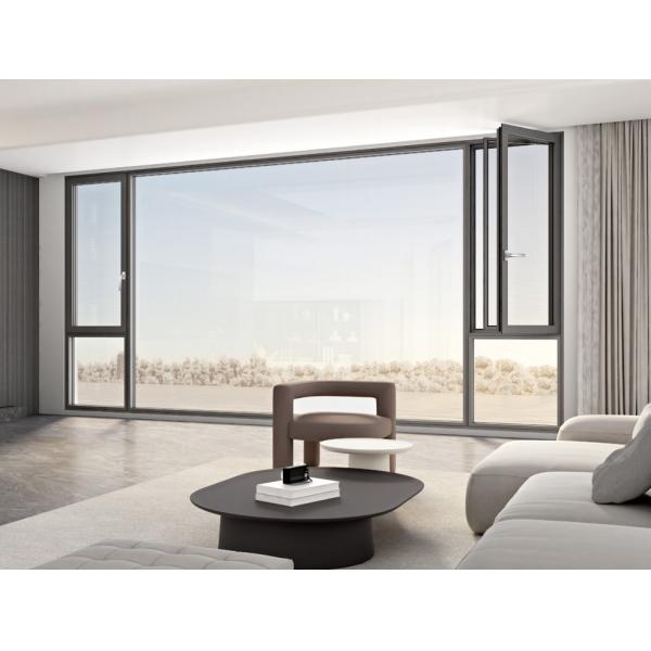 Secure Aluminum Swing Window with Tempered Insulated Glass and Multi-point