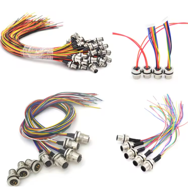 S CODE M12 Circular Connector Male Flange Connectors Engineered for Signal Transmission in Industrial Automation Equipment