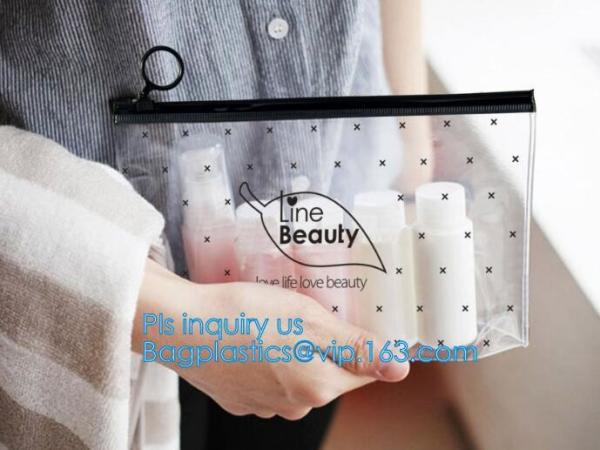 school pencil bag/printing stationery bag/zipper slider plastic pencil bag, gold Supplier custom slider pvc pouch with z