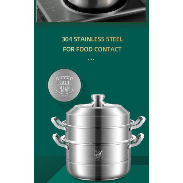 Wholesale TOP Seller 30cm Multipurpose Stock Pot Cookware 18/8 Stainless Steel Steam Cooking Pot With Visual Lid