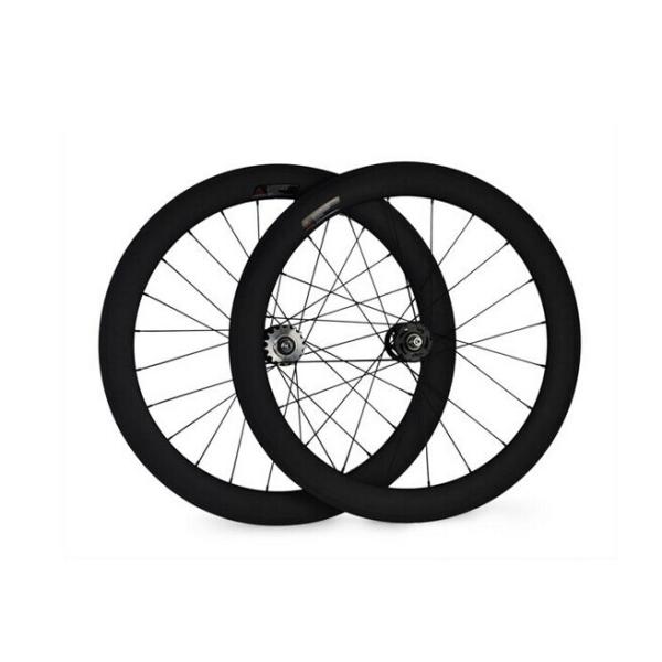 Best quality 700c 60MM Carbon clincher wheelset with width 23mm fixed gear for track bike