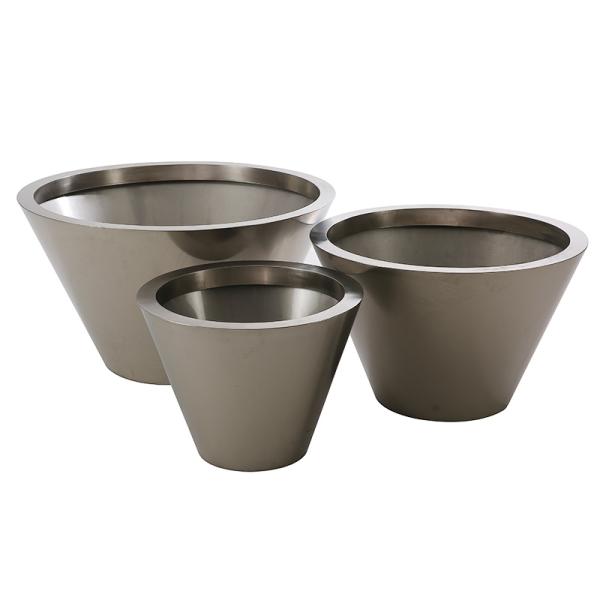 Big Bowl Shape Brushed 50cm Dia stainless steel flower pot For Mall School
