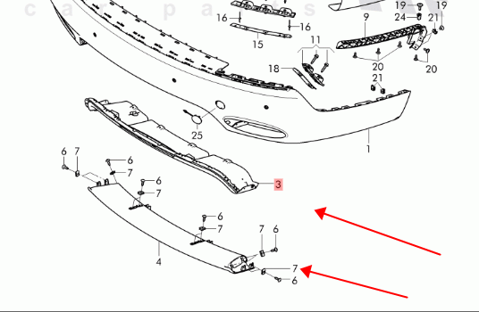 2015-2016 Задняя юбка для Bentley Continental Flying Spur 2013 OEM 4W0807110 4W0807433A