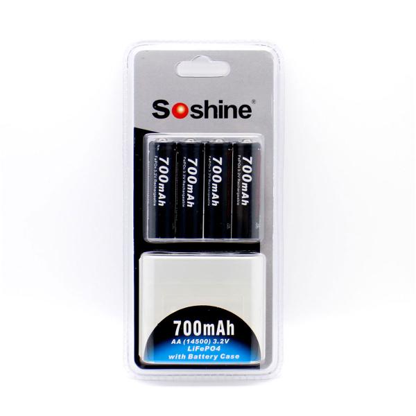 Soshine 3.2V LiFePO4 AA / 14500 700mAh battery, excellent for flashlight, power tools