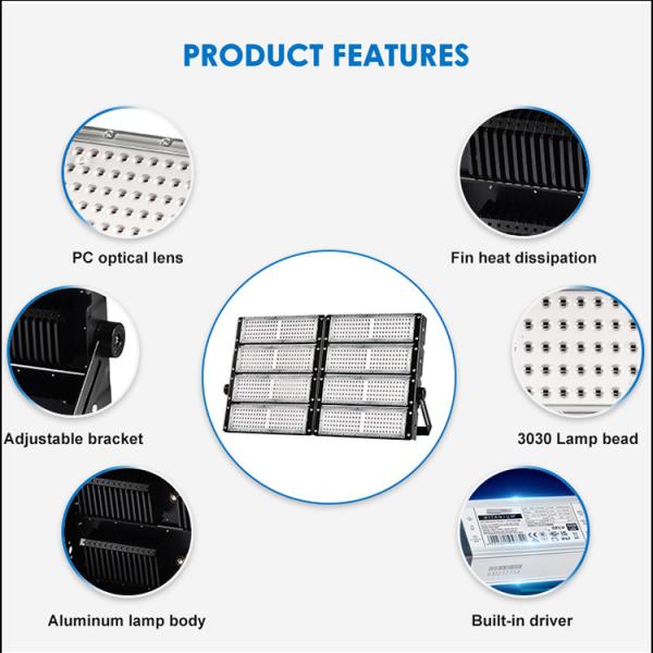 Наружное поле освещения Алюминий + Прозрачный ПК AC100-277V светодиодное освещение стадиона