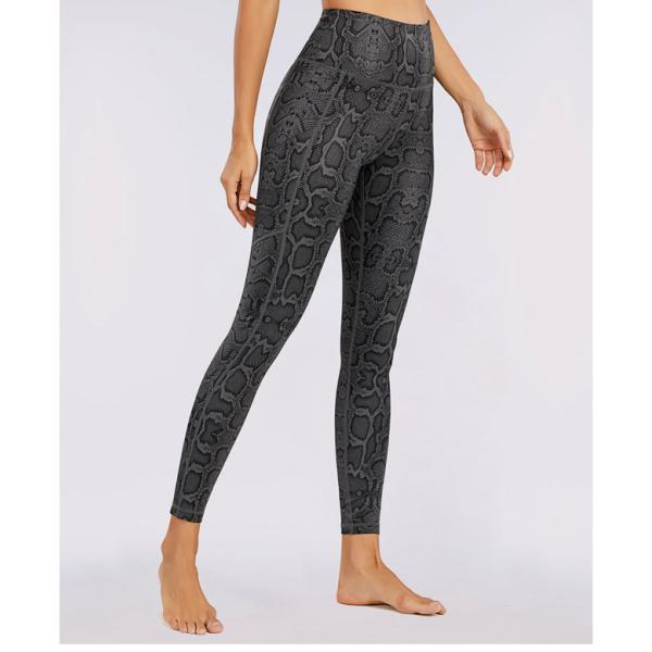 OEM  Flatlock Stitching Snakeskin Print Workout Leggings stretchable yoga pants