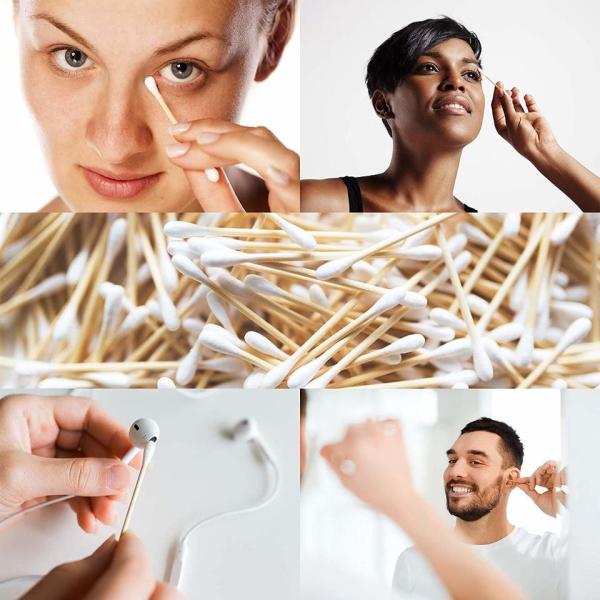 Wooden Stick Cotton Swabs Disposable Disinfect Cotton Swab Buds Green Environment Swab Sticks