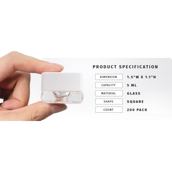 Custom Printing 3ml 5ml 7ml 9ml Triangle Clear Concentrate Oil Jar Small Concentrate Childproof Glass Jar With Lid Packaging Child Resistant Concentrate Glass Jar Mini Cream Bottles Cosmetic