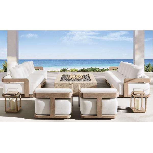 Multiple Designs Weathered Teak Outdoor Sofa Set for Solid Teak Garden Furniture
