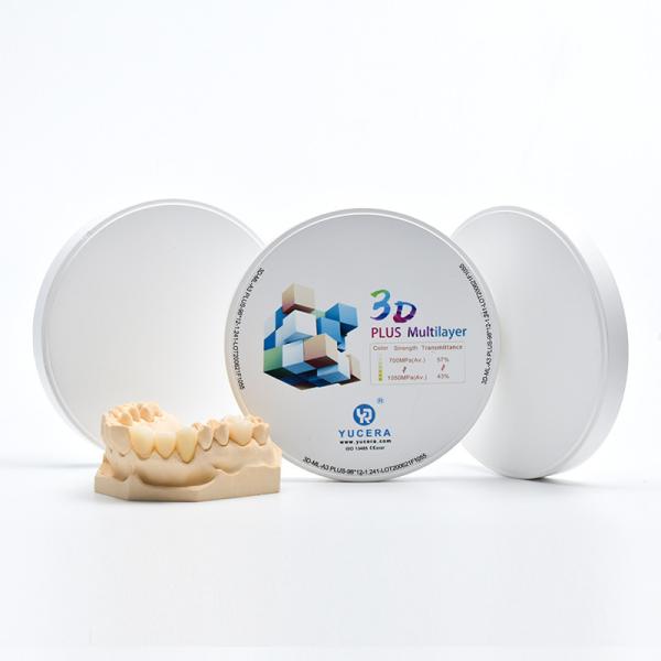 a pro zircônia 3D dental Multilayer obstrui discos dentais da zircônia para o sistema do CAD CAM