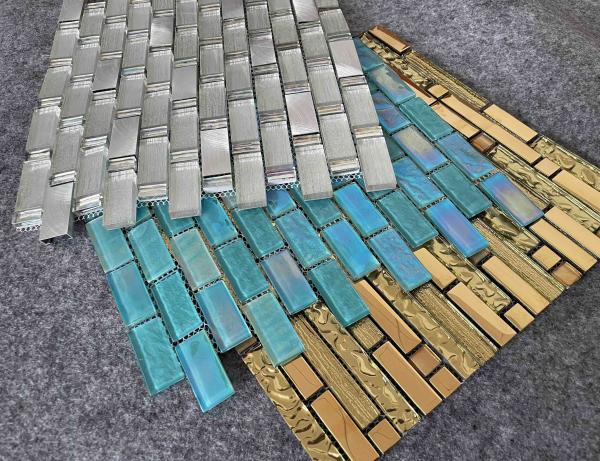 8mm Luxury Glass Mosaic Tiles 300x300mm for Swimming Pools
