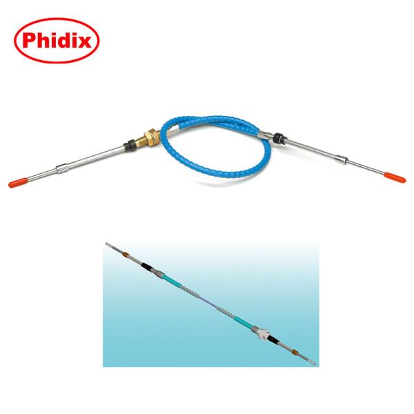 Sistemas de control de empuje y tira de aeronaves. Diseño sin polea de dos cables. Alcance de viaje 1-6.
