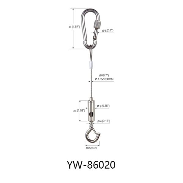 Stainless Steel Acoustic Panel Light Suspension Kit Hanging System YW86020