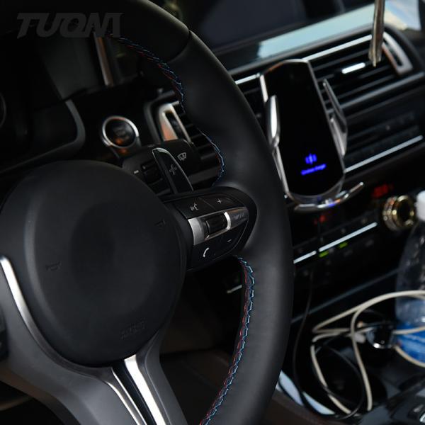 Custom Full Smooth Leather Bmw Car Steering Wheel 350mm Upgrade New