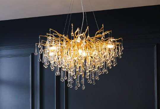 Падения воды стекла хрустальной люстры G9 95lm/W свет современного привесной