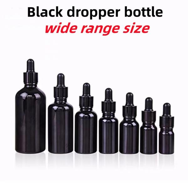 10ml 20ml 30ml 50ml Black Glass Dropper Bottle Bottle Essential Oil Glass Bottle Glass Bottle with child proof Dropper