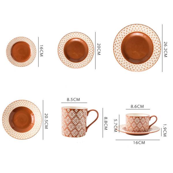 Country 8.5cm Ceramic Tea Cups And Saucers For Banquet