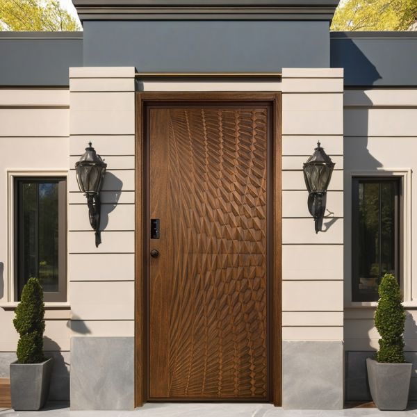 Modern Anti Theft Automatic Entrance Door Steel Villa Door Secure Entry Door