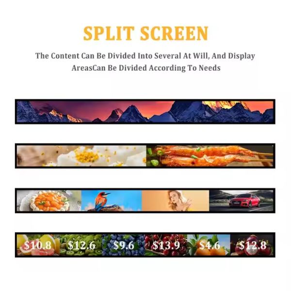 CH 16.4 Inch Stretch bar LCD Display Supermarket Shelf Highlight Advertising Screen