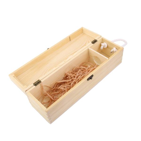Handmade Wooden Wine Box with Customized Laser Engraving and Personalized Sliding Lid