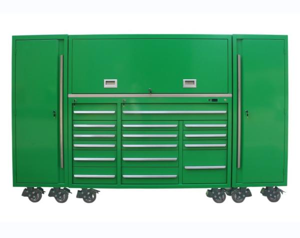 Workshop Metal Tool Cabinet Cold Rolled Steel 114 in Tool Chest with Stainless Countertop