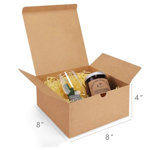 Изготовленные на заказ переработанные складывающиеся бумажные подарки из крафта, шоколадные квадратные упаковочные коробки