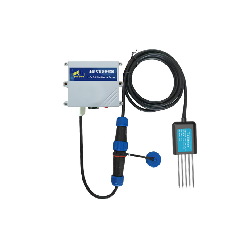 LoRaWAN soil sensor designed for large area farmland and orchard monitoring with multi parameter detection capabilities