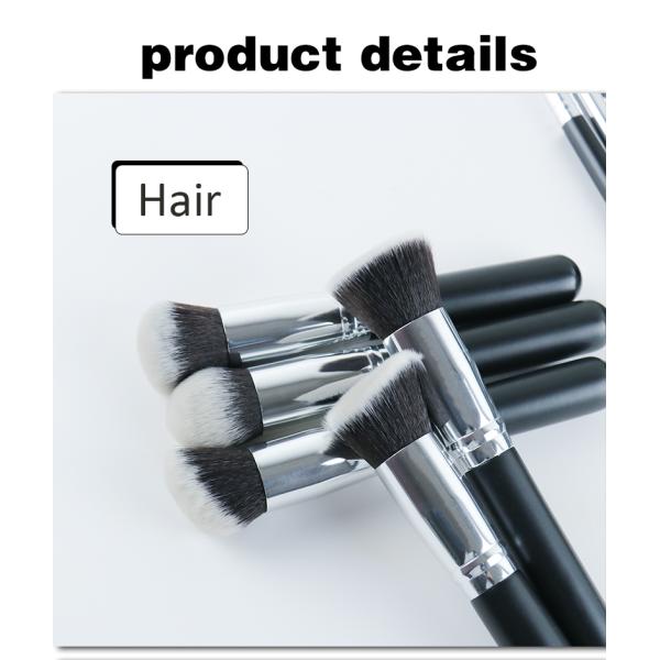 Wholesale Makeup Brushes Synthetic Hair Black Wood Handle Personalized Vegan Brush Kits